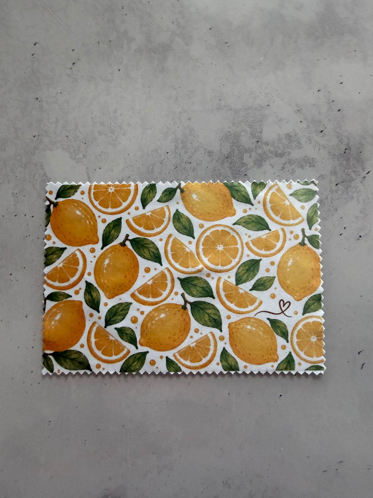 Brillenputztuch Zitronen 🍋 | Reinigungstuch für Brille, Handy & Display | 15 × 10 cm