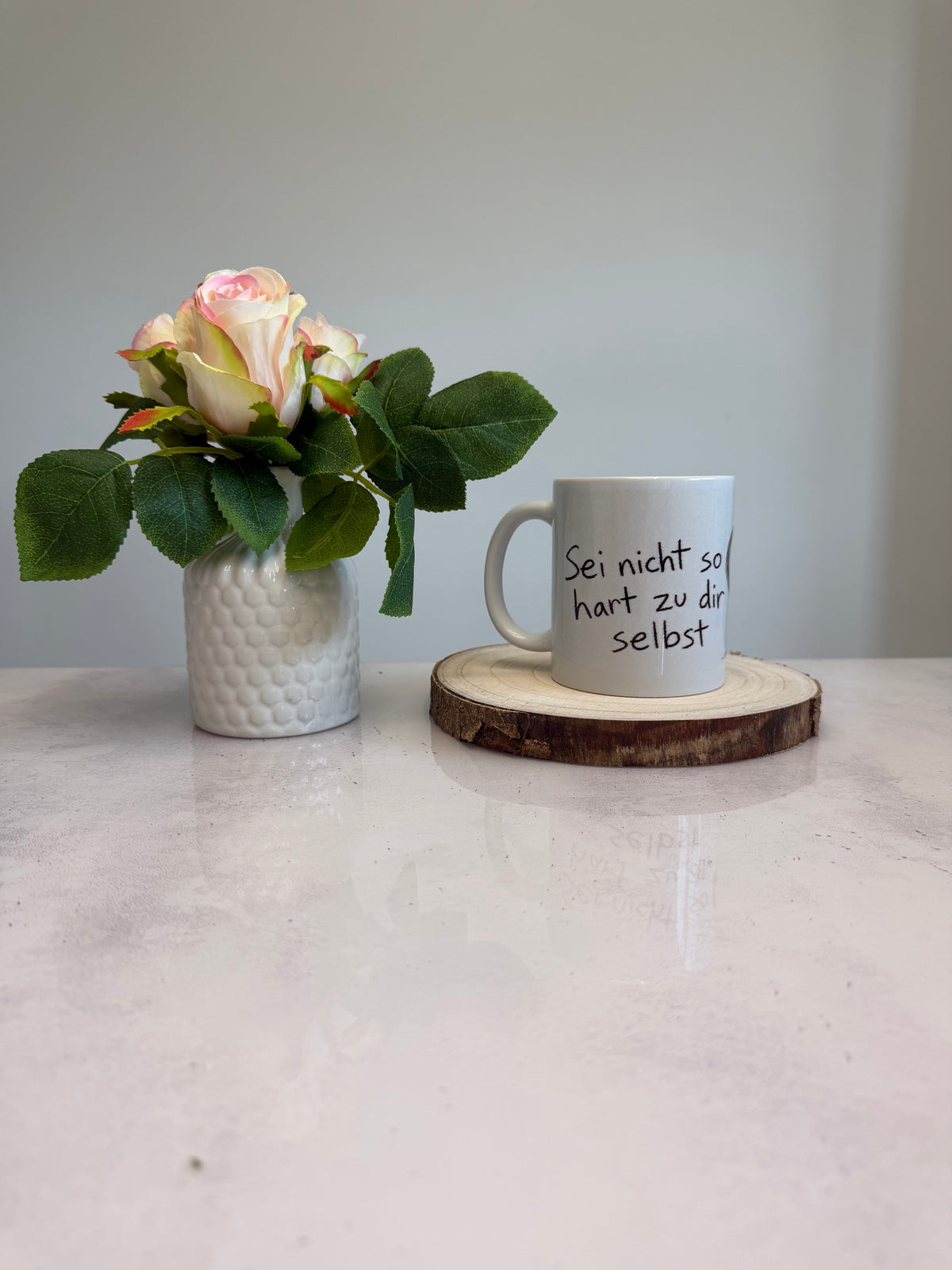 Tasse Sei nicht so hart zu dir selbst – Herz & Gehirn | Selbstliebe-Tasse