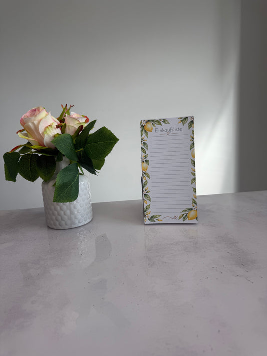 Einkaufsliste mit Zitronen-Motiv  – 25 Blatt