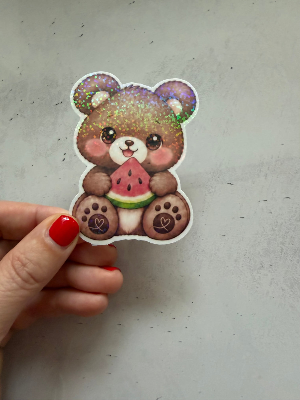 Benny  Süße Teddybär Glitzer-Sticker | mehrere  Motive & verschiedene Farben | Holografische Aufkleber