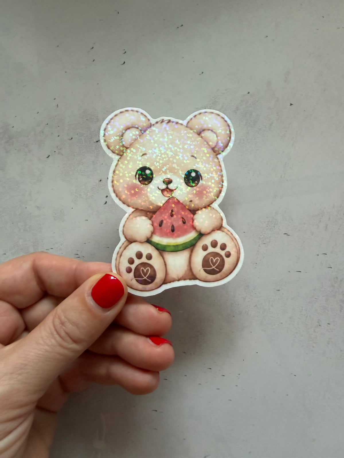 Benny  Süße Teddybär Glitzer-Sticker | mehrere  Motive & verschiedene Farben | Holografische Aufkleber