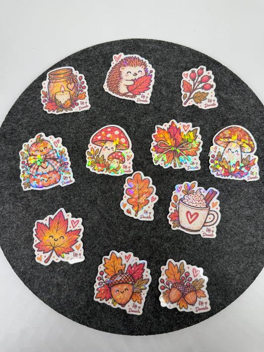 Kawaii Herbst Sticker Kollektion
